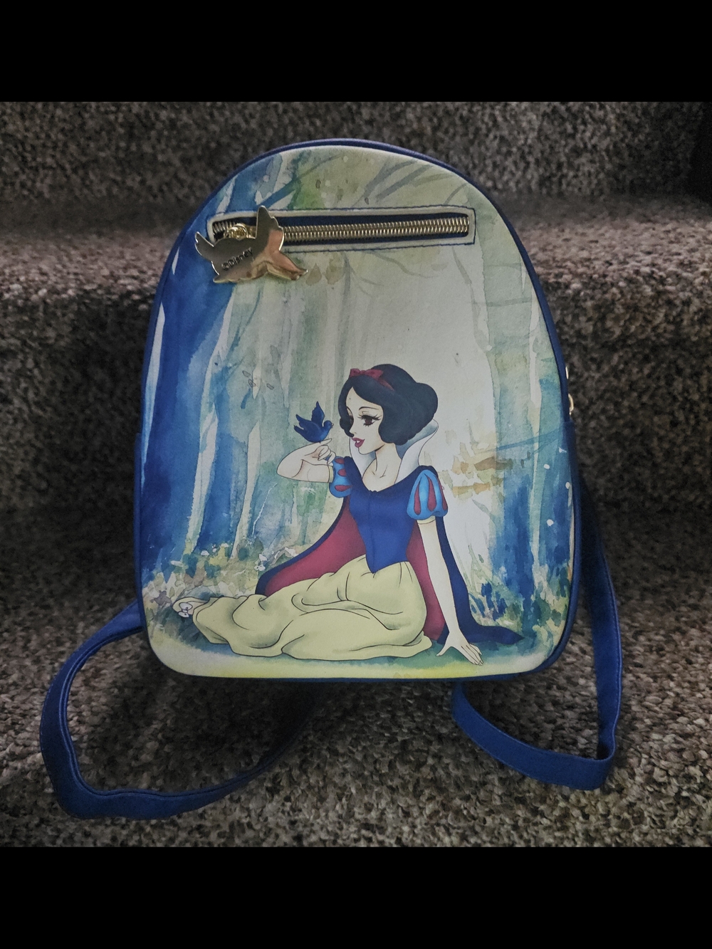 Disney Blue Snow White Mini Backpack with Forest Scene